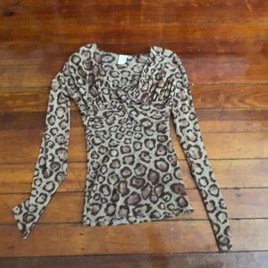 3/$10 Leopard print long sleeve top